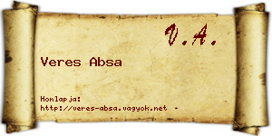 Veres Absa névjegykártya